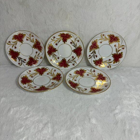 Grosvenor China Other - Grosvenor Fine Bone China "Culross" Saucer Set 5 Floral Saucer for Demitasse Cup